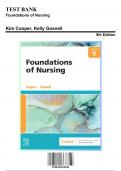 Test Bank: Foundations of Nursing, 9th Edition by Cooper - Chapters 1-41, 9780323812030 | Rationals Included