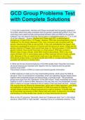 GCD Group Problems Test with Complete Solutions