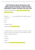 CHC Random Study Questions with 100% Correct Answers | Latest Version 2024/2025 | Expert Verified | Ace the Test