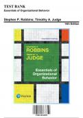 Test Bank Essentials of Organizational Behavior 14th Edition Robbins  | 9780134523859