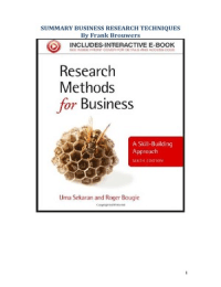 Samenvatting Business research techniques