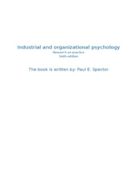 Gedrag in organisaties: industrial and organisational psychology