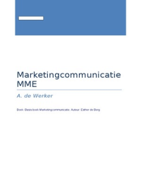 Basisboek Marketingcommunicatie H3 t/m 9