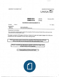 MNB1501 Exam May/June 2013