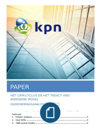 Paper: Ondernemingsanalyse (KPN, CRM-cyclus & Treacy and Wiersema)