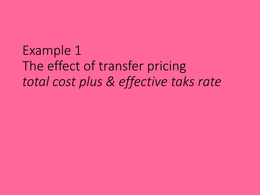 voorbeelden hc transfer pricing
