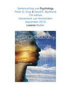 Samenvatting Psychology, Gray, 7th edition, Hoofdstuk 1 & 2 