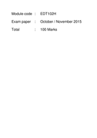 EDT102H 2013-2016 Exam Papers and Answers (Exam Prep) 