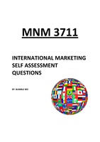 MNM3711 - SELF ASSESSMENT QUESTIONS