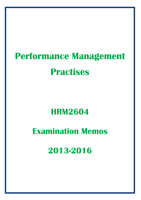 HRM2604 memos 2013-2016