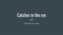 Presentatie The Catcher In The Rye
