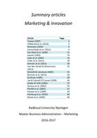 Summary International Brand Management + Marketing & Innovation 2016-2017
