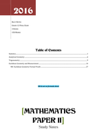 Maths Paper 2 Notes