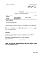 PYC4807 2015 Exam Paper and Memo