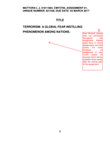 Assignment on Terrorism