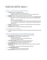 Economics 201 Week 1 Notes