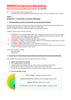 MNM3713 Services Marketing Revision Notes