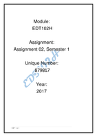 EDT102H ASS2 Semester 1 2017 
