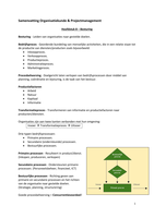 Samenvatting Organisatiekunde & Projectmanagement Hoofdstuk 8, 9 en 10