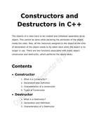 Constructors and Destructors in Cplusplus