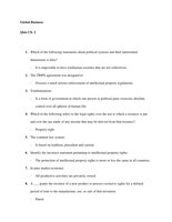 Global Business - CH. 2 Quiz Answers