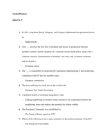 Global Business - CH. 9 Quiz Answers