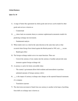 Global Business - CH. 10 Quiz Answers
