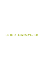 Law of Delict Notes: Second Semester