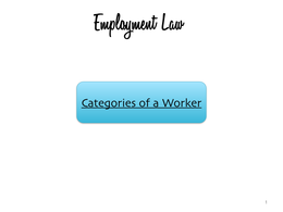 Employment law - employee status - categories of a worker