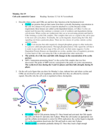 Cell cycle control & Cancer cont.