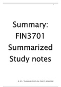 Fin3701 Detailed Notes