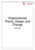 Summary of Organizational Theory, Design, and Change: Whole book
