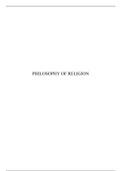Philosophy of Religion Exam and Test Summaries