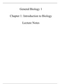 General Biology 115: Chapter 1 Notes