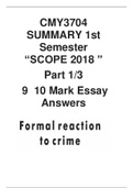 CMY3704 Formal reaction to Crime 10 mark Essays  scope 2018 semester 1 