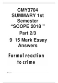 CMY3704 Formal reaction to Crime 15 mark Essays  scope 2018 semester 1 