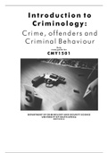 CMY1501 Study Guide - Intro to Criminology