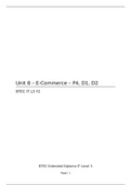 Unit 8 - e-Commerce  - P4, D1, D2