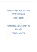 ABET1518 Teaching numeracy to adults
