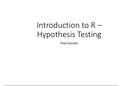 5. Introduction to R - Hypothesis Testing