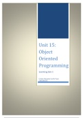 Unit 15 - Object Oriented Programming LO1