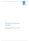 Summary corporate finance