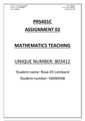 PRS401C - Marked Assignment 02 (85%)