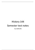 History 144 Semester Test Notes