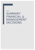 Summary Financial & management decisions