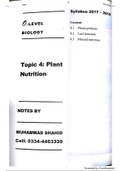Topic 4-Plant nutrition