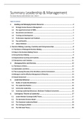 Summary Leadership & Management Book Custom Made (grade 8.5)
