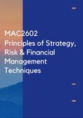 MAC2602 - Principles of Strategy, Risk & Financial Management Techniques