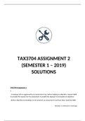Tax3704 Assignment 2 - 1st Semester 2019