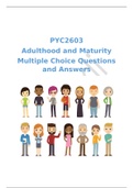 PYC2603 - Adulthood and Maturity